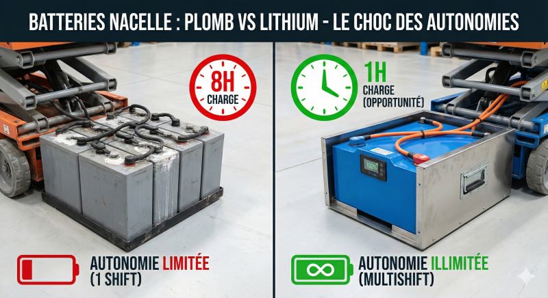 Nacelle Lithium vs Plomb