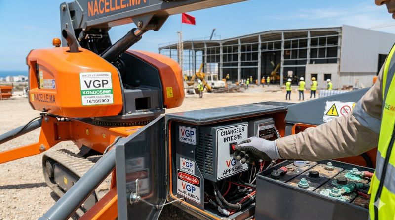 Le controle du disjoncteur du chargeur integre de la machine